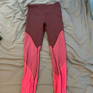 Luluemon red pink 28 inch size 4 leggings